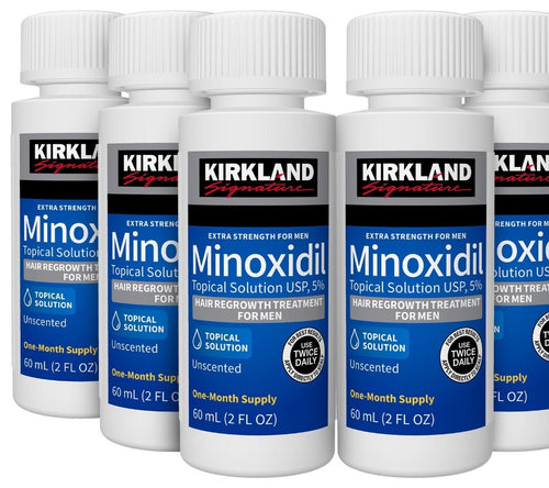Six bottles of Kirkland Signature Minoxidil 5% topical solution