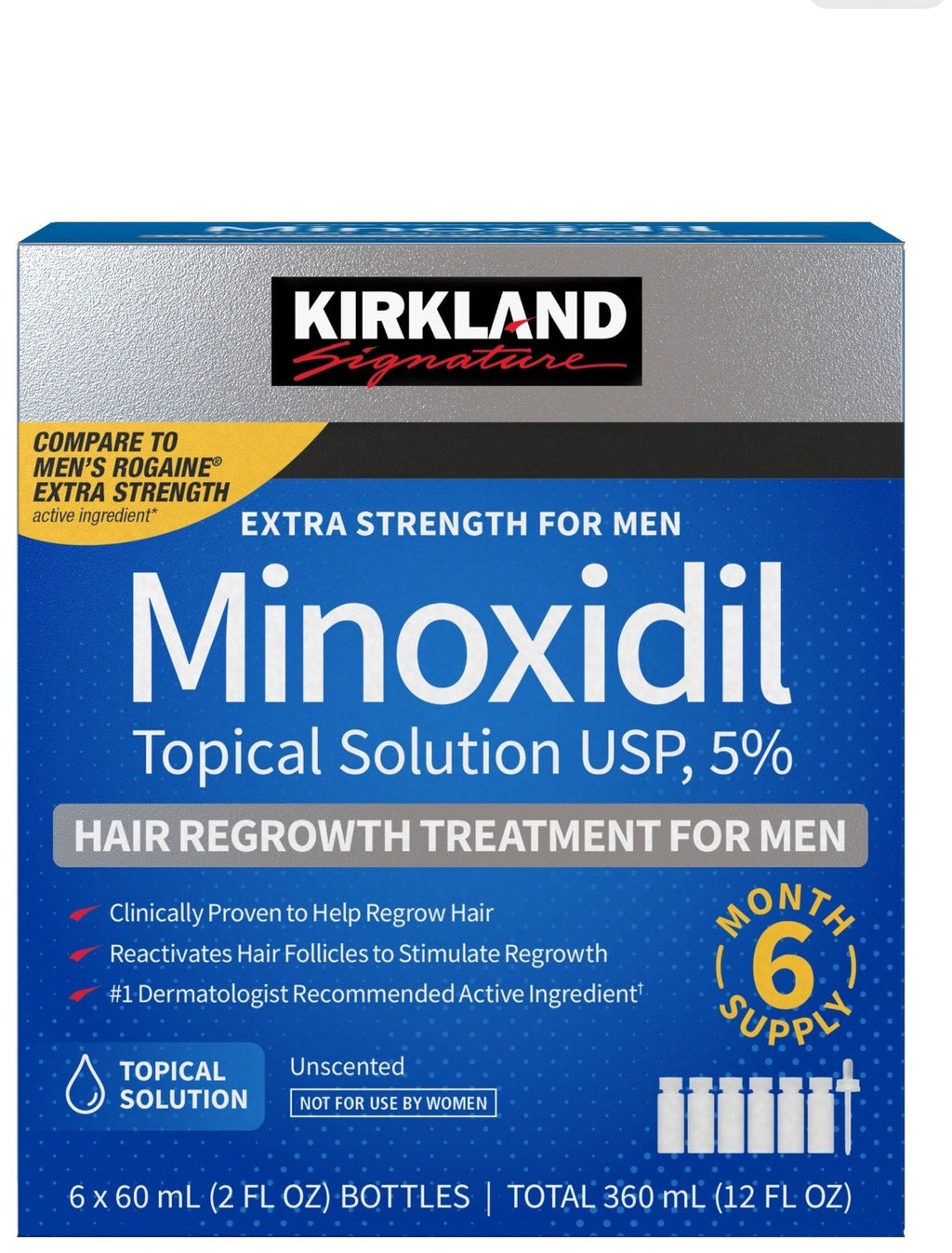 Kirkland Signature Minoxidil 5% 6-month supply box